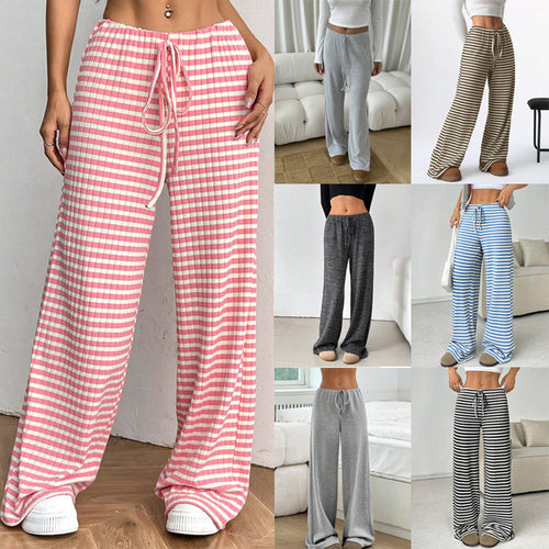 Wide leisure pants for women with elastic waistband and drawstring Amarae