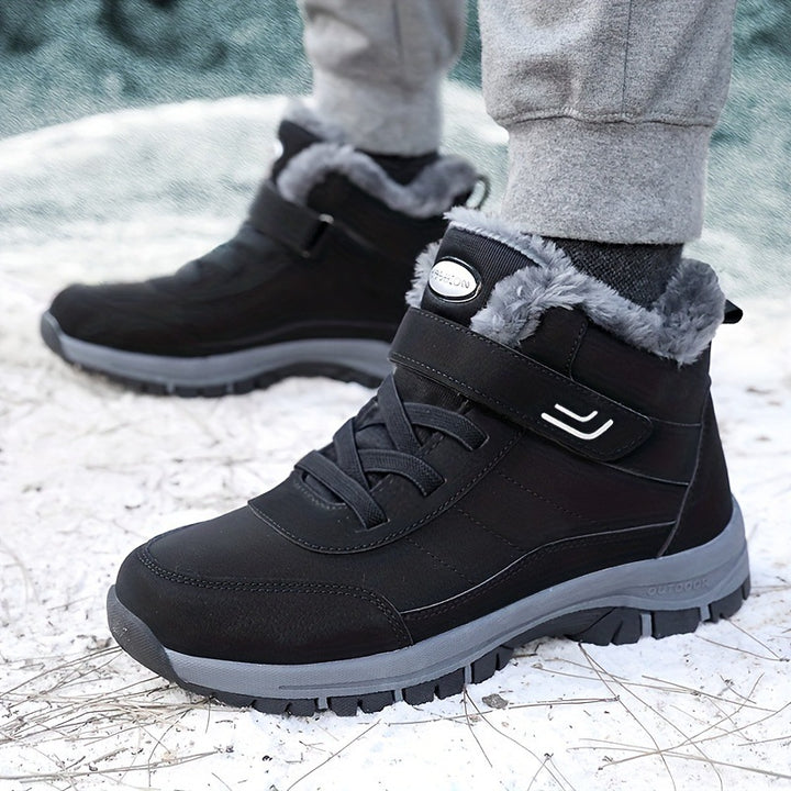 Men's Insulated Winter Trekking Boots with Velcro and Faux Fur Lining Amarae