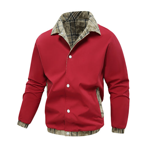 Casual transition jacket for men with checkered lining Amarae