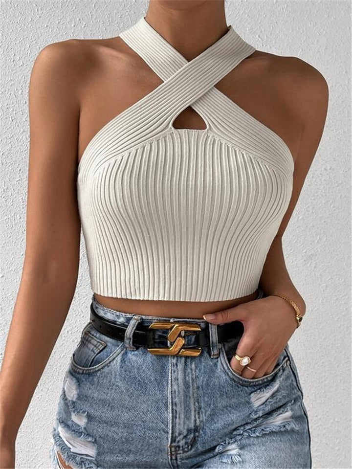 Ladies Short Top with Modern Closure at the Back Lune London