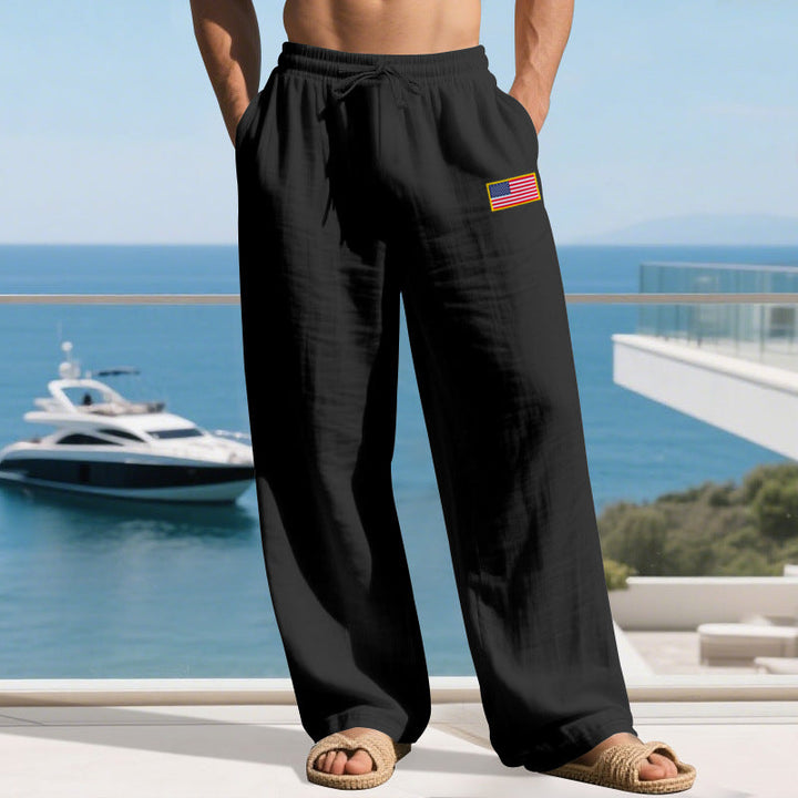 Men's Casual Leisure Pants with Elastic Waistband and Practical Side Pockets Lune London