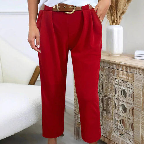 Classic high-waisted trousers for women with wide legs Amarae