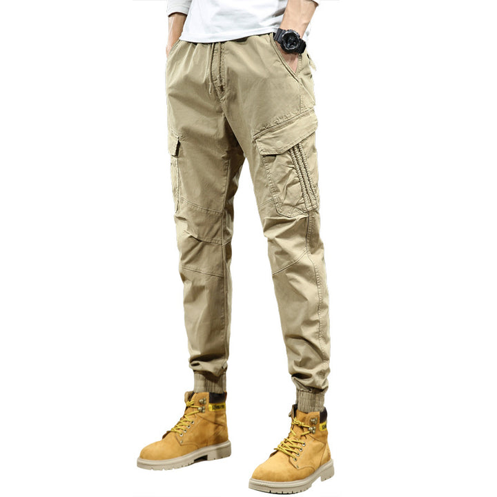 Comfortable cargo pants for men with elastic waistband and multiple pockets Lune London