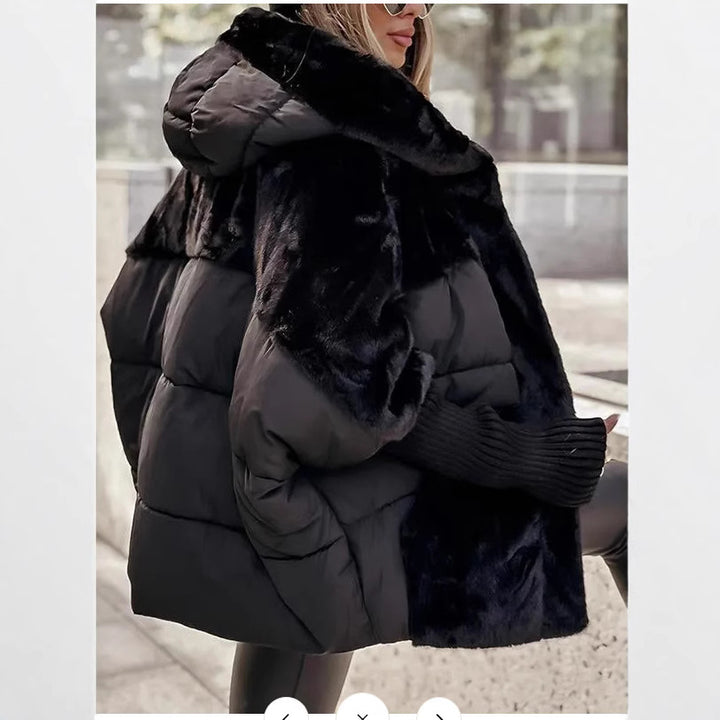 Functional jacket for women with attractive fur elements and hood Lune London