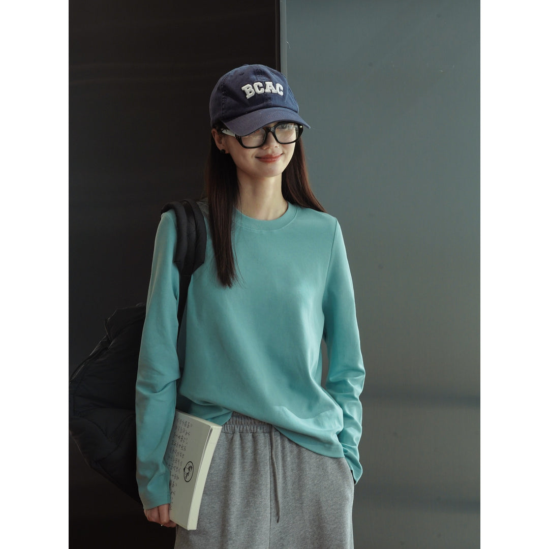 Women Casual Long Sleeve made of heavy cotton jersey with rounded hem Amarae