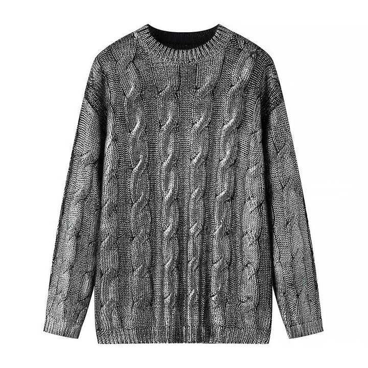 Women Oversized Cable Knit Sweater with Round Neck and Ribbed Cuffs Amarae