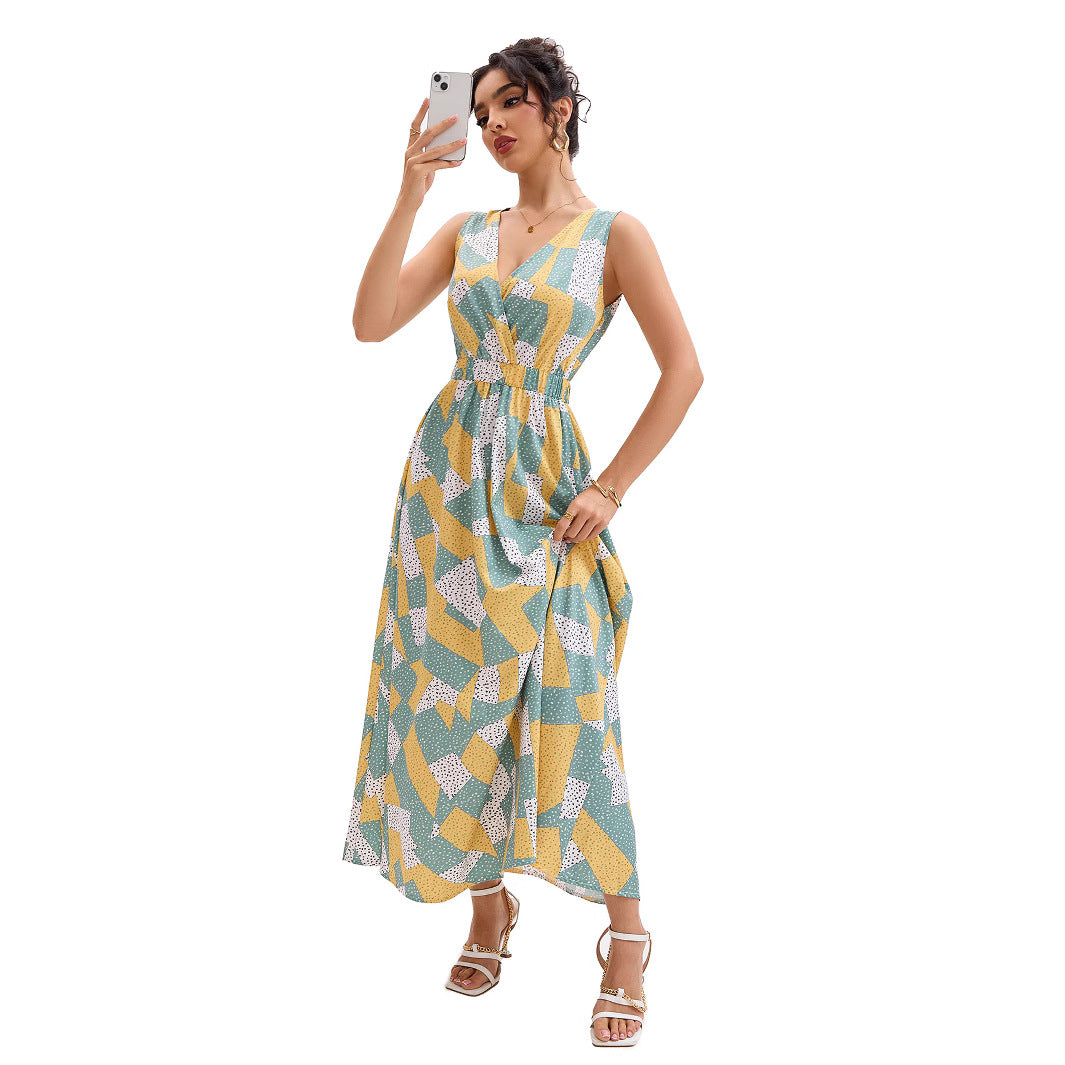 Lune London geometric print maxi dress for women