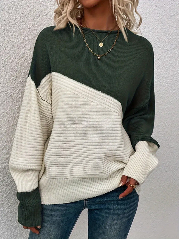 Casual women's sweater with contrasting textures and a relaxed fit Lune London