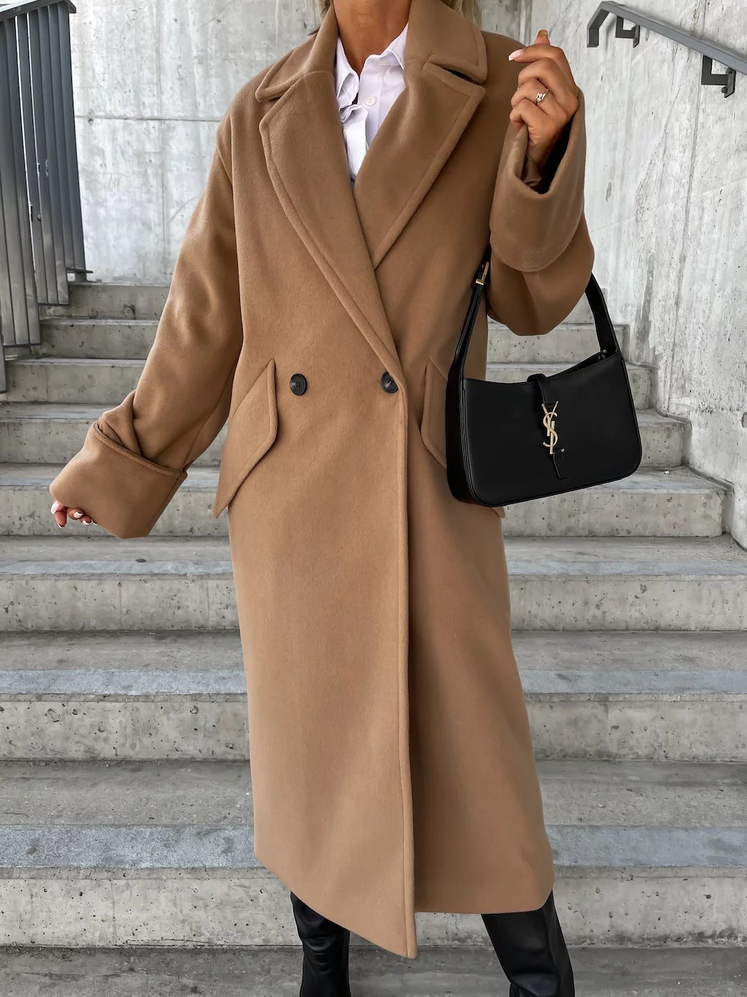 Women Oversized Wool Coat Elegant Amarae