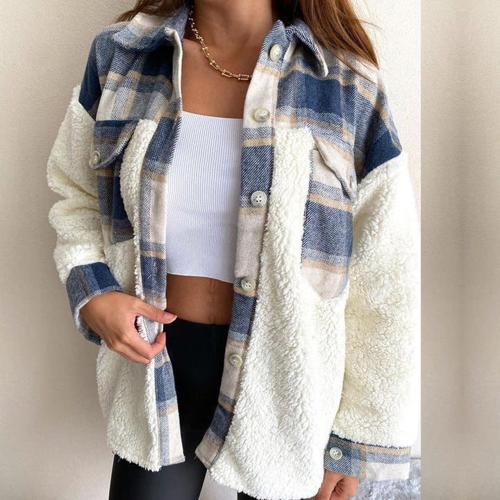 Oversized flannel jacket for women with comfortable lining and practical pockets Lune London