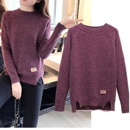Elegant knitted pullover for women with textured fabric Amarae