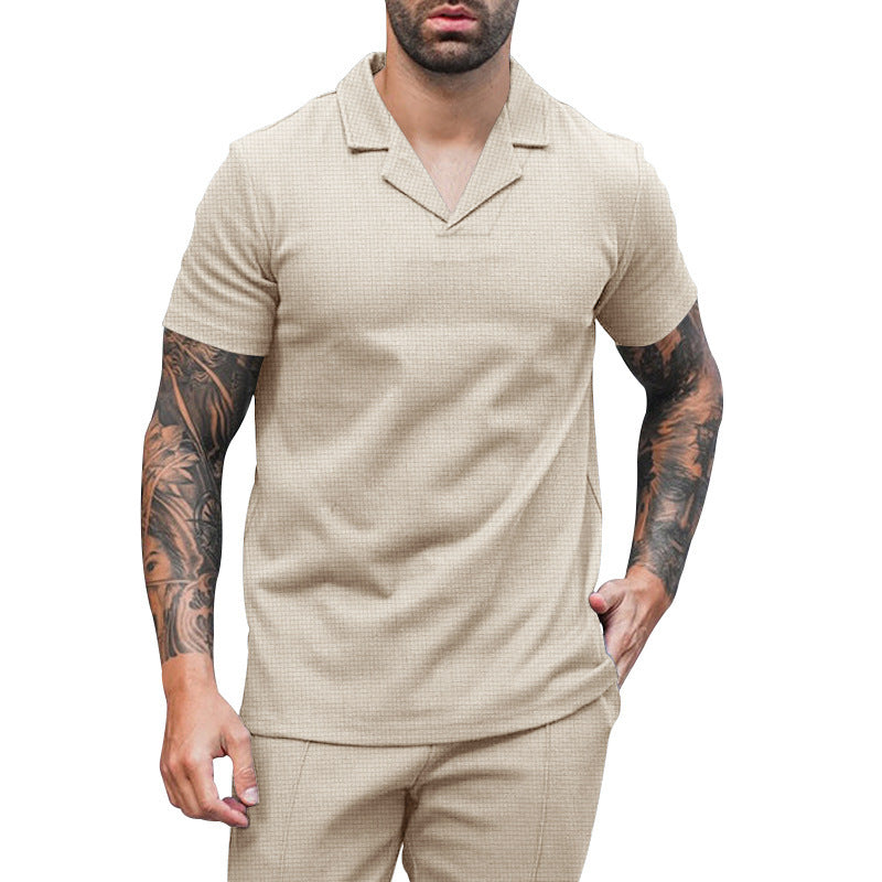 Men's short-sleeve elegant shirt with textured design Amarae