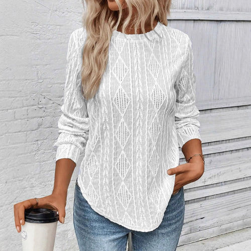Femme à manches longues avec motif tricot décoratif Chic & Stil