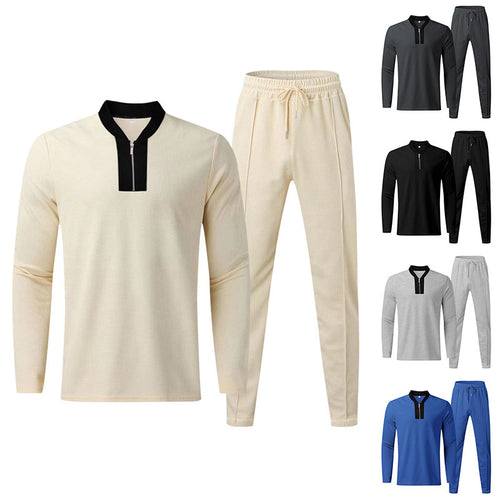 Casual sports suit for men with high collar and zipper Amarae
