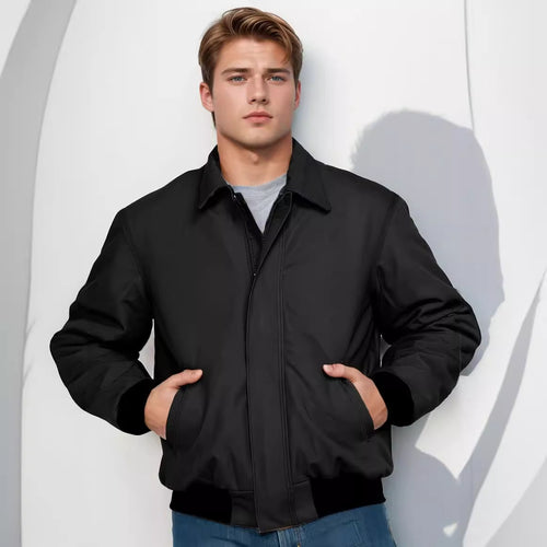 Elegant and warming men's jacket with double zipper Amarae