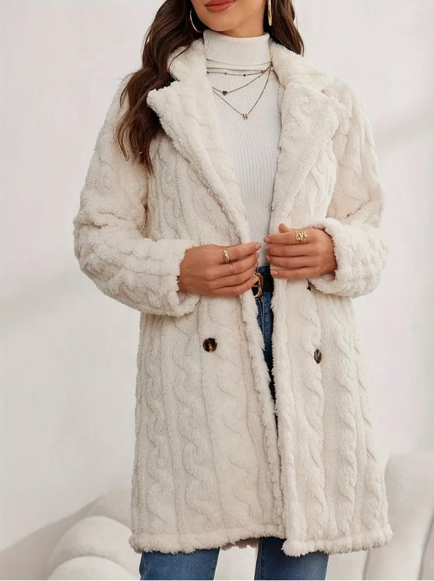 Manteau en tricot pour femmes avec une texture spéciale et des détails de boutons élégants Chic & Stil