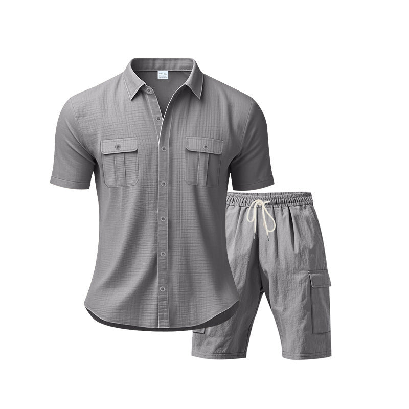 Tenue de loisirs pour hommes avec chemise décontractée et shorts cargo pratiques Lune London