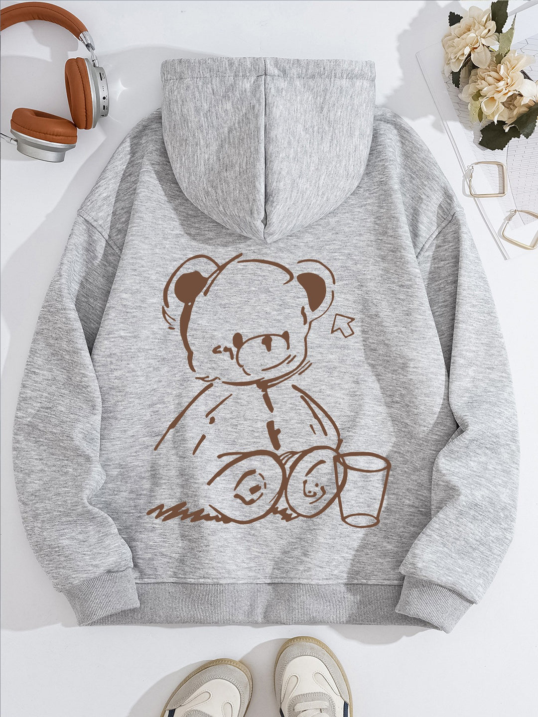 Women's Hoodie with Casual Bear Design Chic & Stil