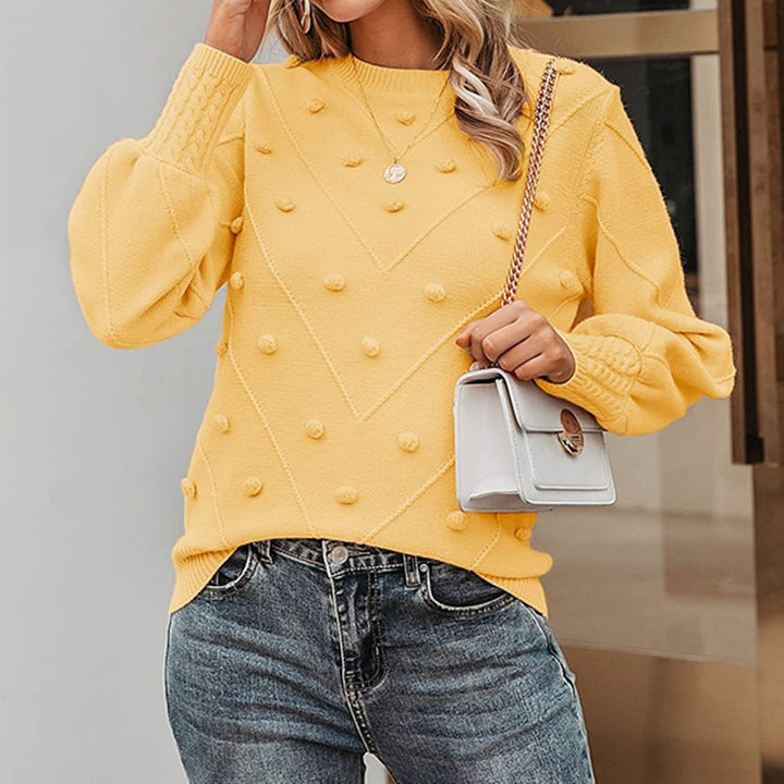 Knitted sweater for women with 3D polka dots Lune London