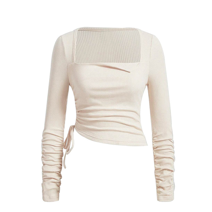 Haut décontracté pour femmes avec des éléments de gathering raffinés et un décolleté carré Chic & Stil