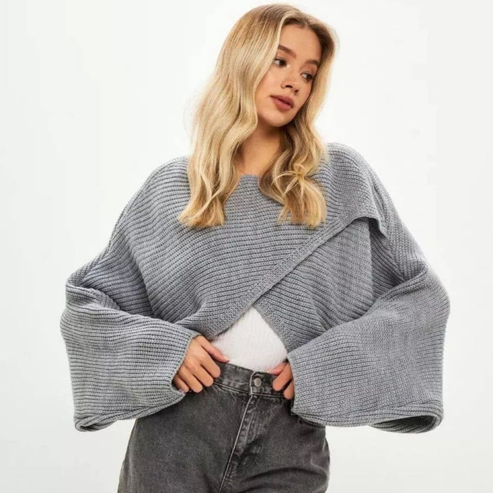 Pull en tricot court décontracté pour femme avec coupe loose Chic & Stil