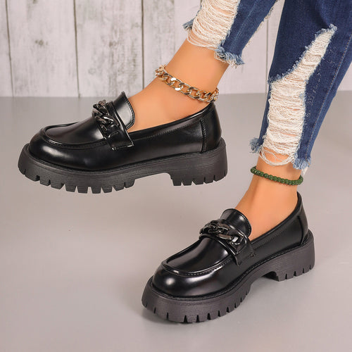 Ladies Chunky Loafers with chain application and robust profile Amarae