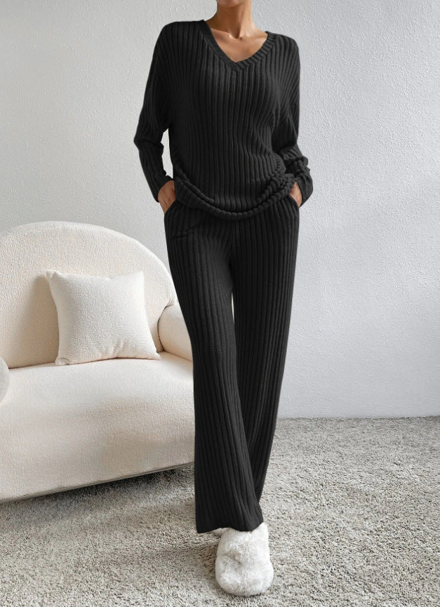 Lune London Comfortable Ribbed Knit Lounge Set for Women