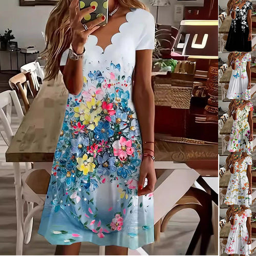 Amarae floral print short sleeve dress