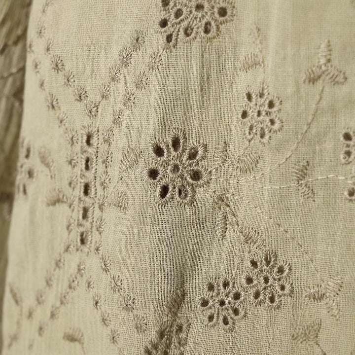 Women's Broderie-Anglaise Shirt Blouse in Oversize Cut with Balloon Sleeves Amarae