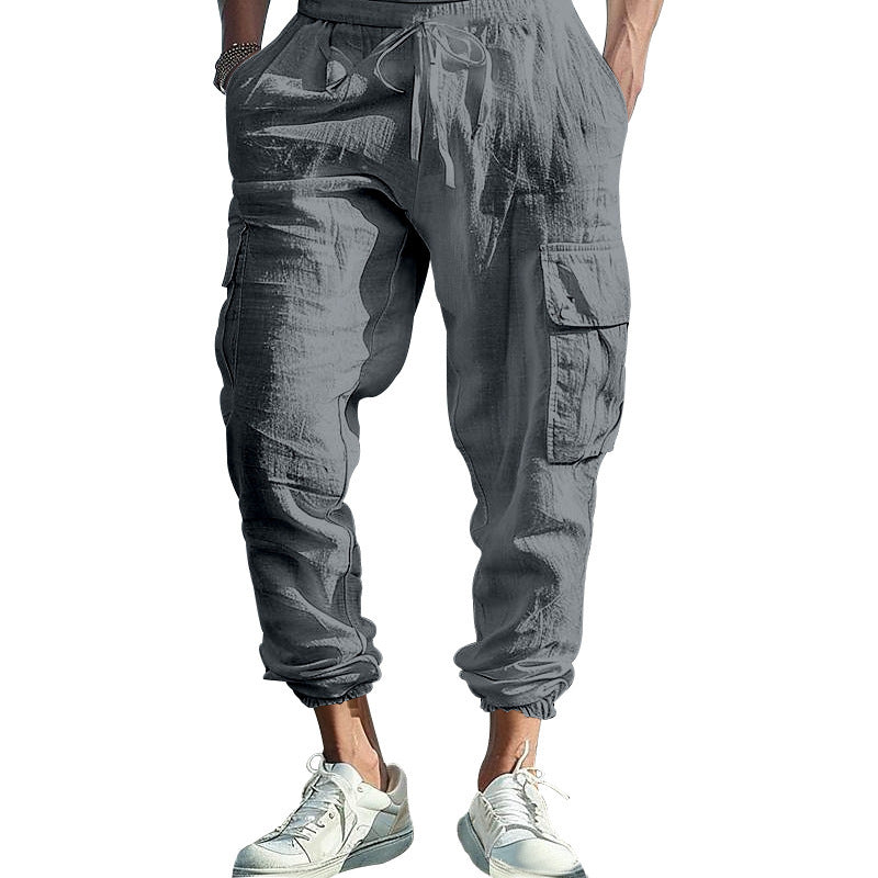 Casual cargo pants for men with elastic waistband and practical side pockets Lune London