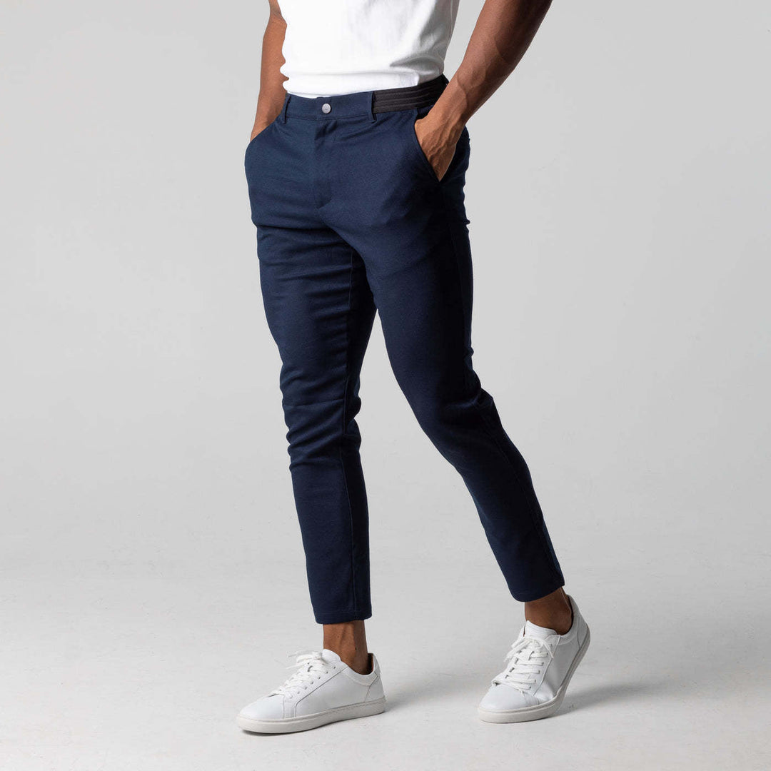 Men's Chino Pants with Slim Fit Cut and Elastic Waistband Lune London