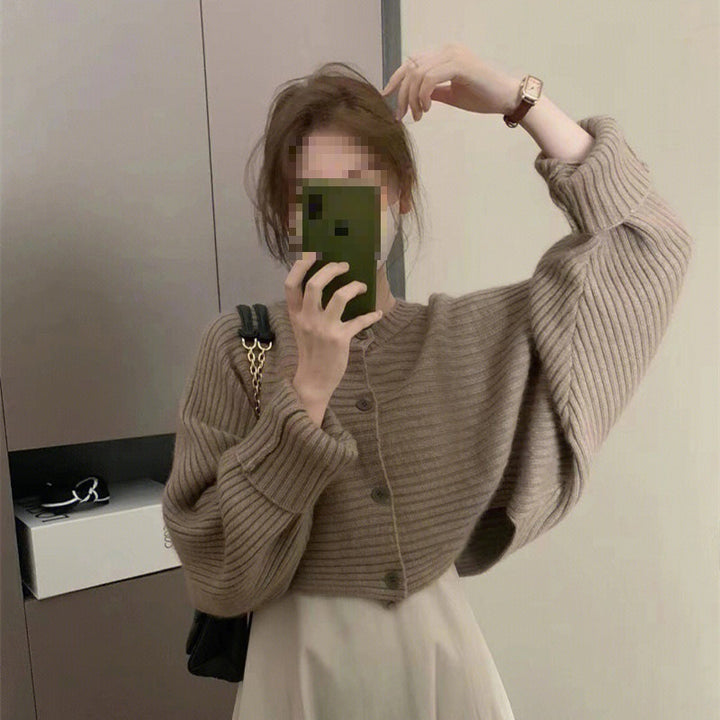 Fashion knitted jacket for women with button detail and structured design Lune London