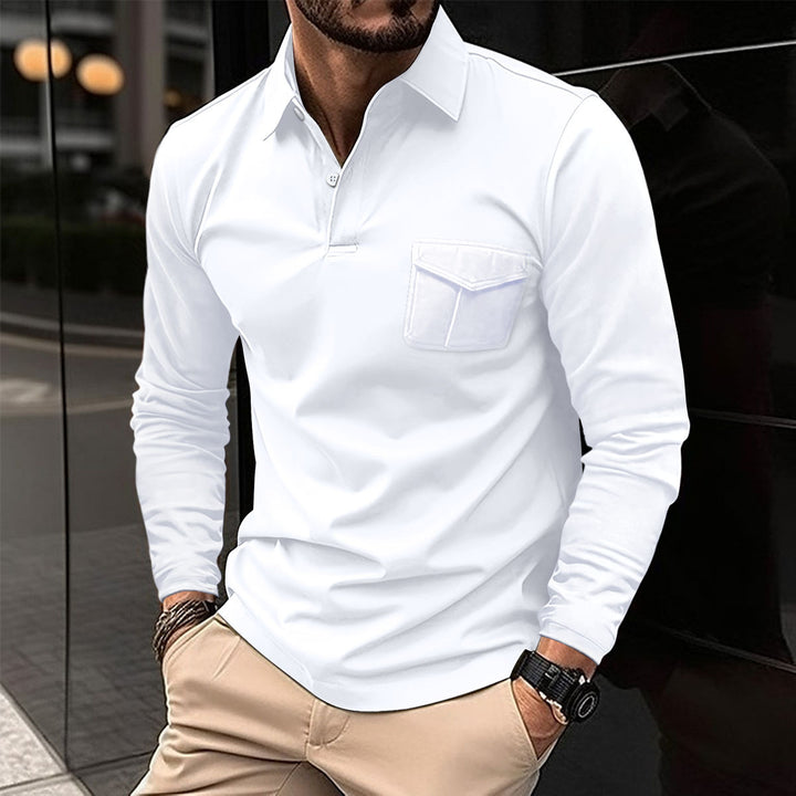 Casual long sleeve t-shirt for men with practical chest pocket Lune London