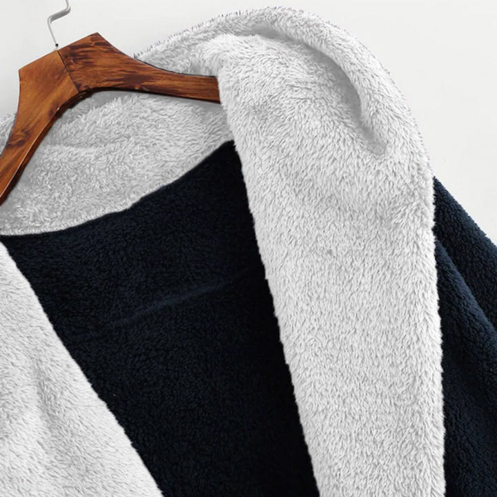 Women's Oversized Faux Fur Hooded Coat with Contrasting Teddy Lining and Ribbed Cuffs Amarae