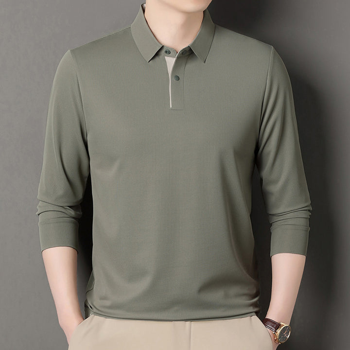 Men's 3/4 Sleeve Polo in Breathable Functional Fabric Lune London