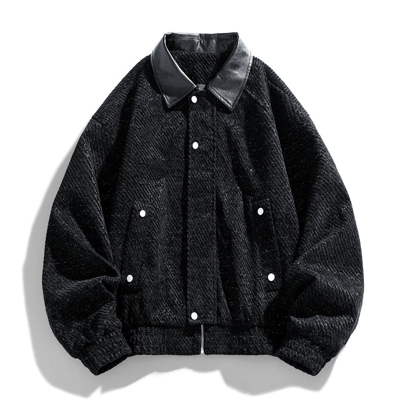 Ladies fashionable quilted jacket with shiny collar Lune London