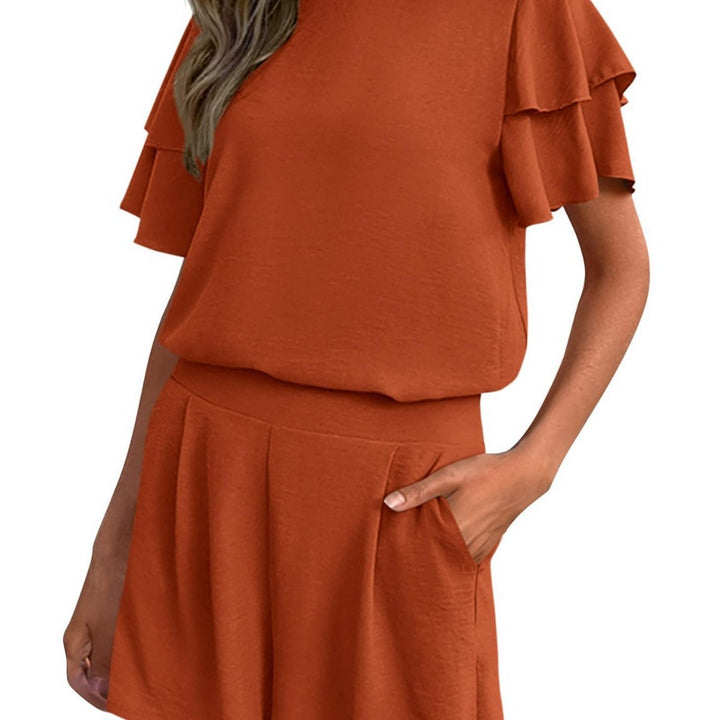 Women's Playful Jumpsuit with Ruffle Details and Side Pockets Lune London