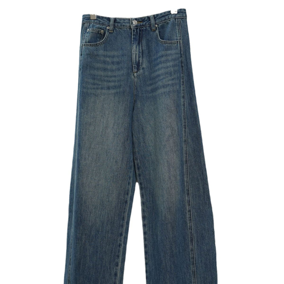 Women Extra Wide Vintage Baggy Jeans in Balloon Cut with Center Seam