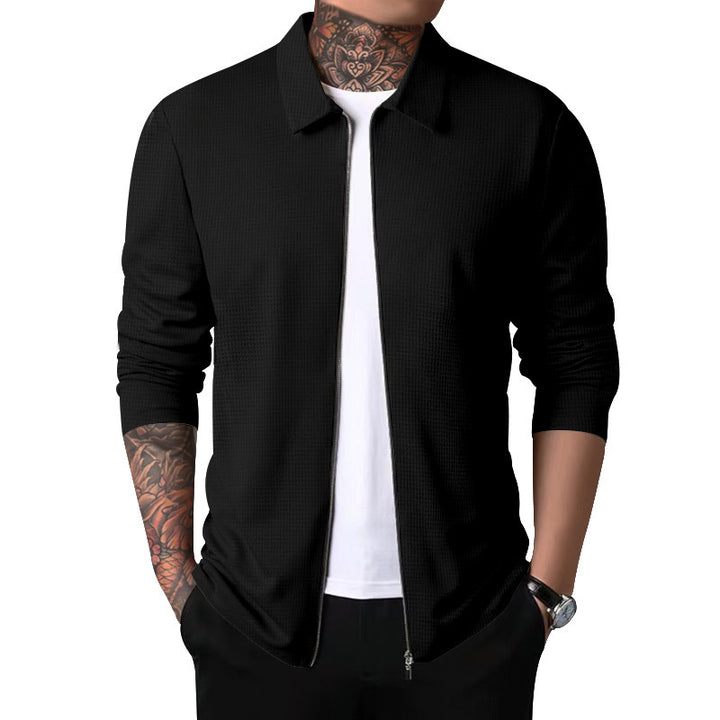 Casual zip sweatshirt for men with textured superior material Amarae