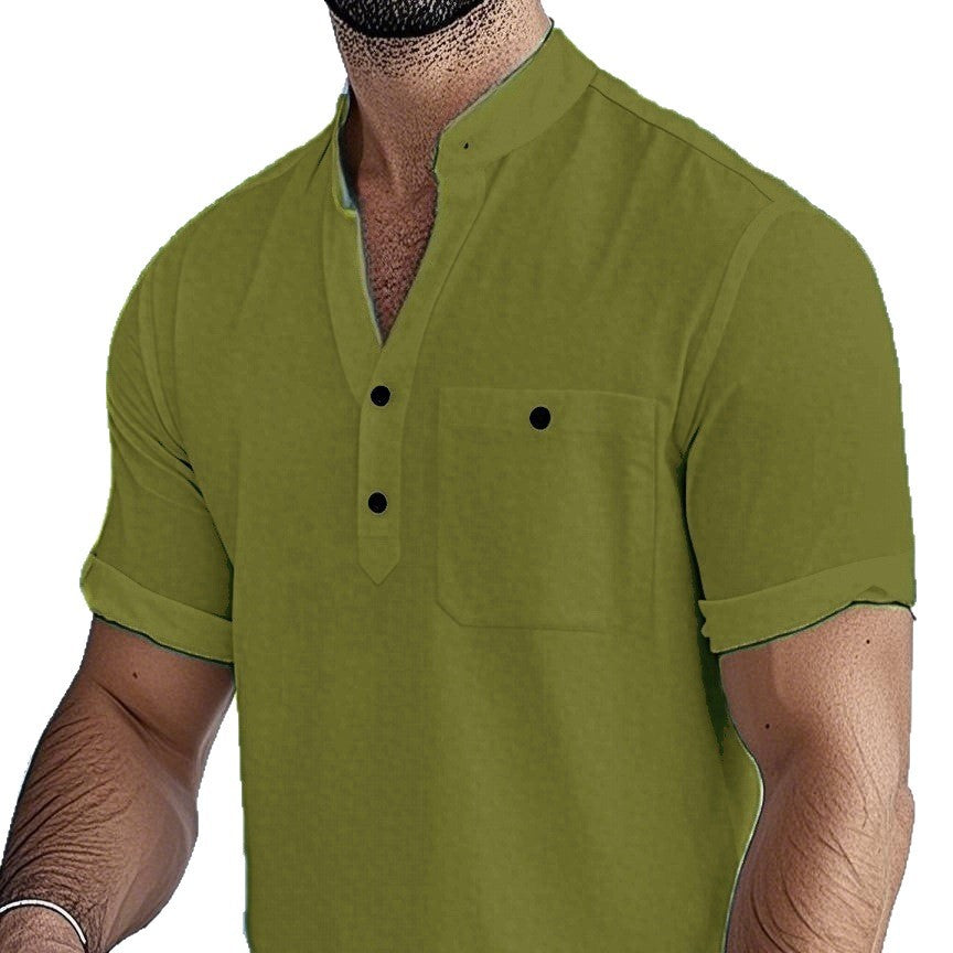 Casual short-sleeve shirt for men with button closure Amarae