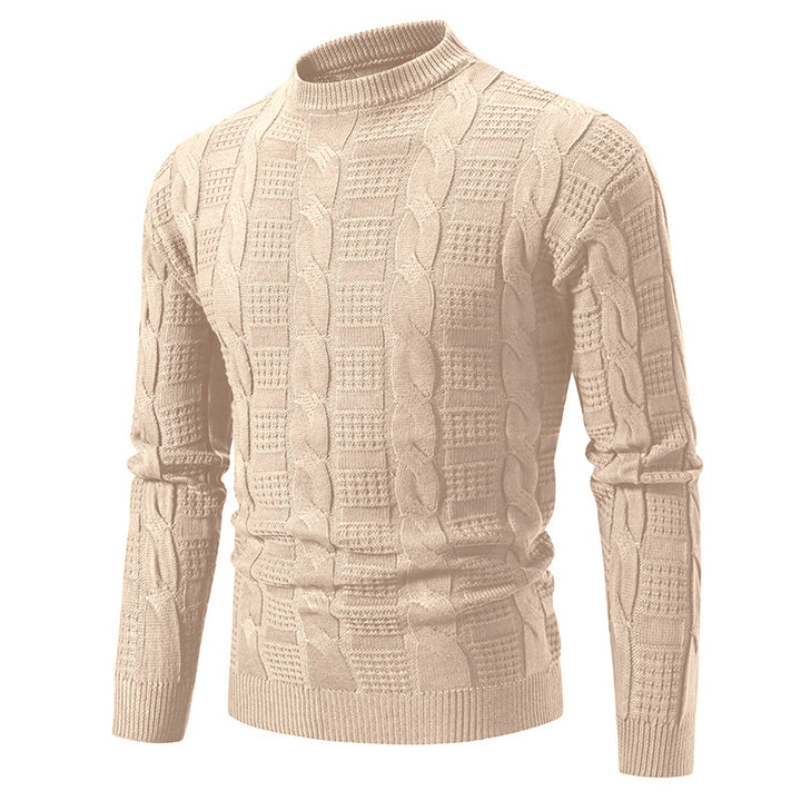 Quilted knit pullover for men with high collar Lune London