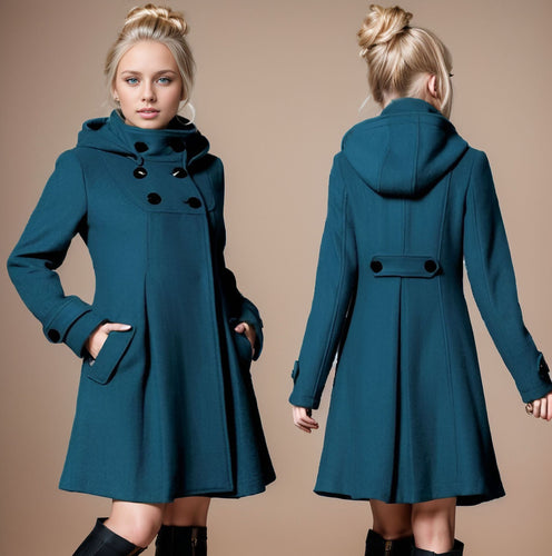 Stylish trench coat for women with hood and practical pockets Amarae