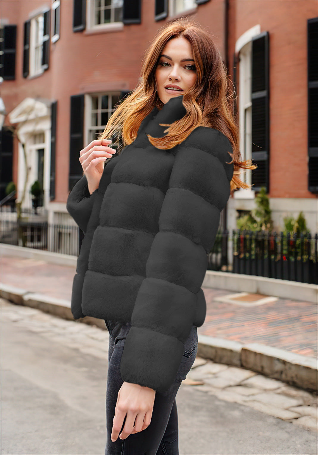 Ladies Chic High Collar Padded Jacket