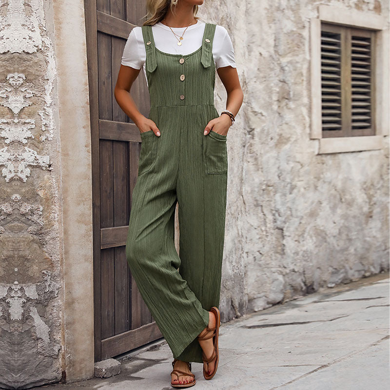 Ladies Casual Linen Jumpsuit Lune London