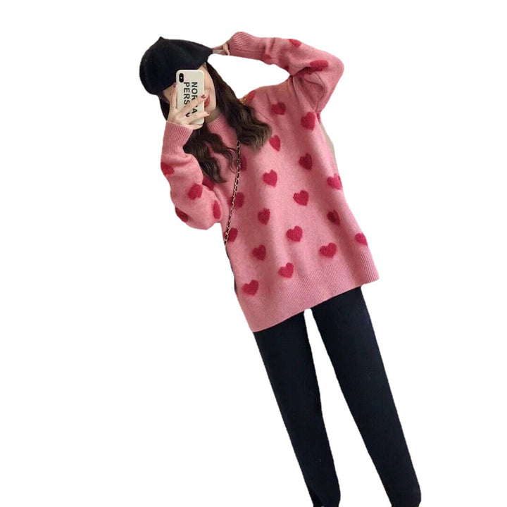 Pull féminin confortable avec motif en forme de cœur Chic & Stil