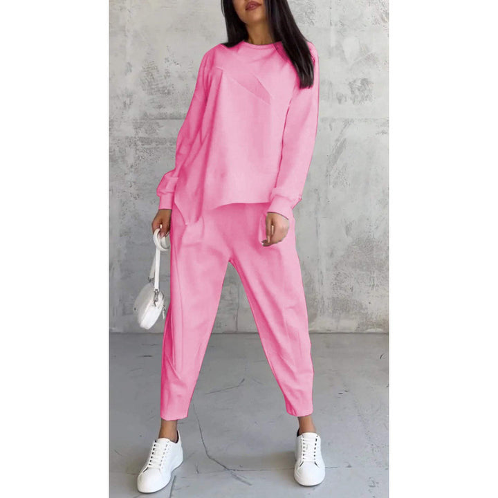 Women's Casual Two-Piece Lounge Set with Oversize Sweatshirt and Tailored Tapered Pants Amarae