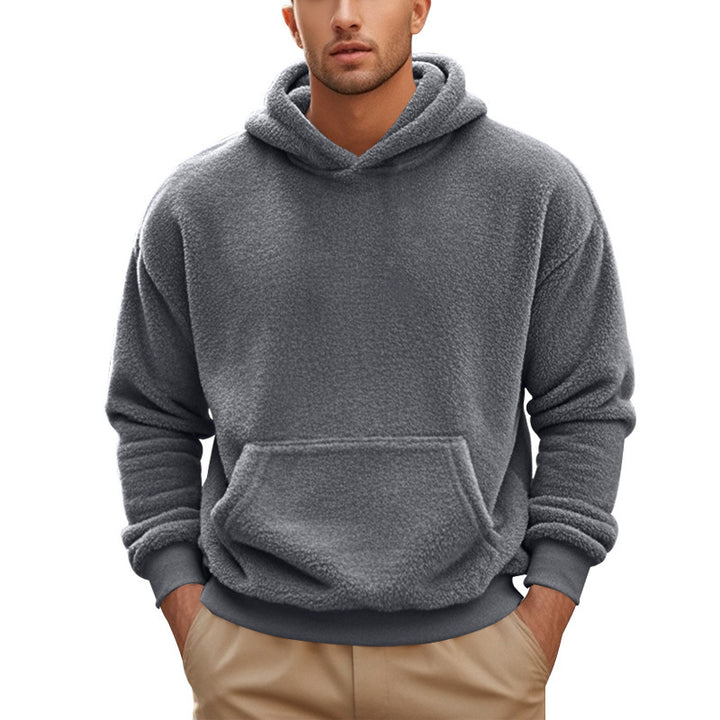 Men's cozy fleece hoodie with kangaroo pocket and elastic waistband Lune London