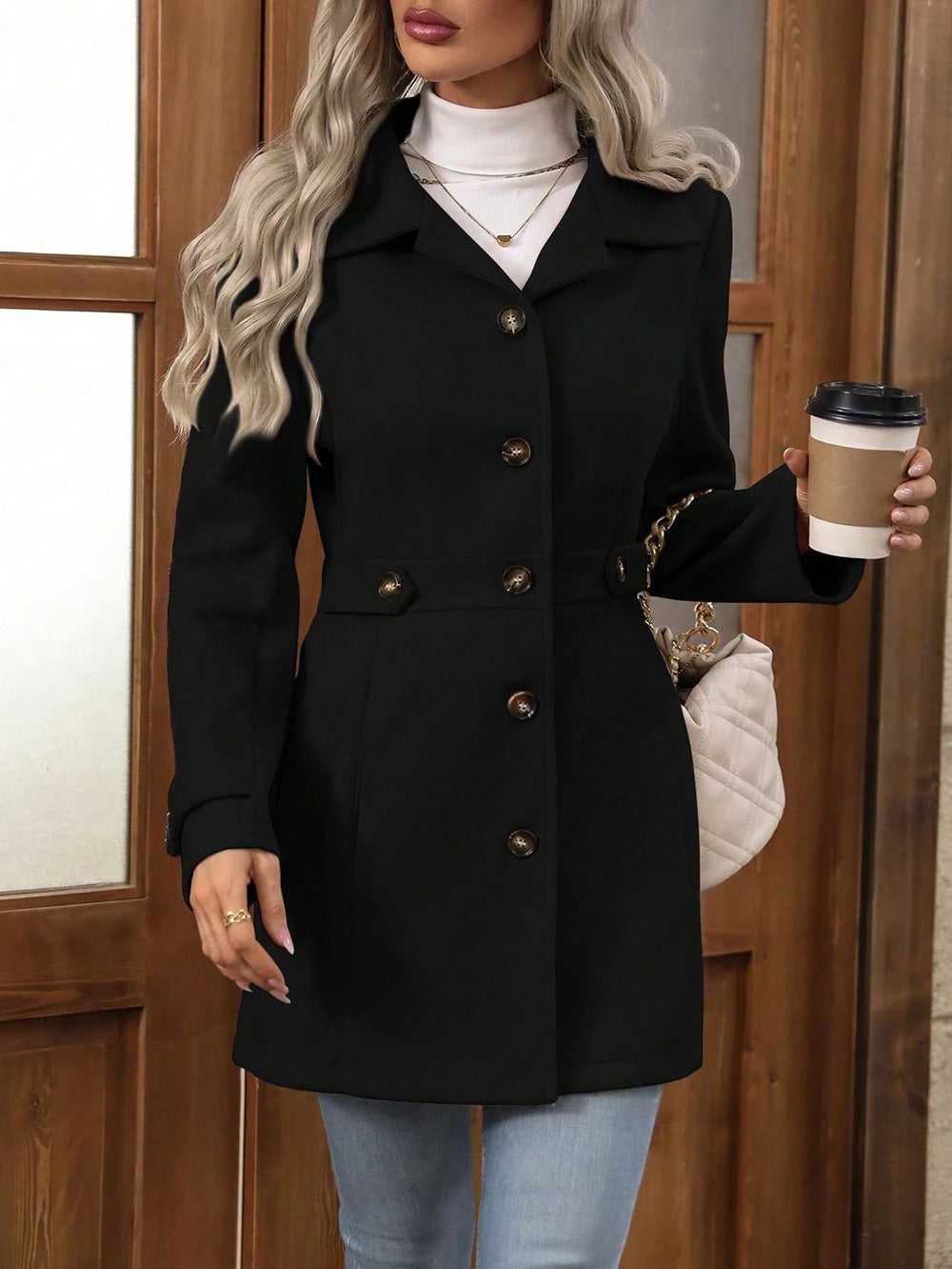 Manteau trench à la mode pour femmes avec ceinture Chic & Stil