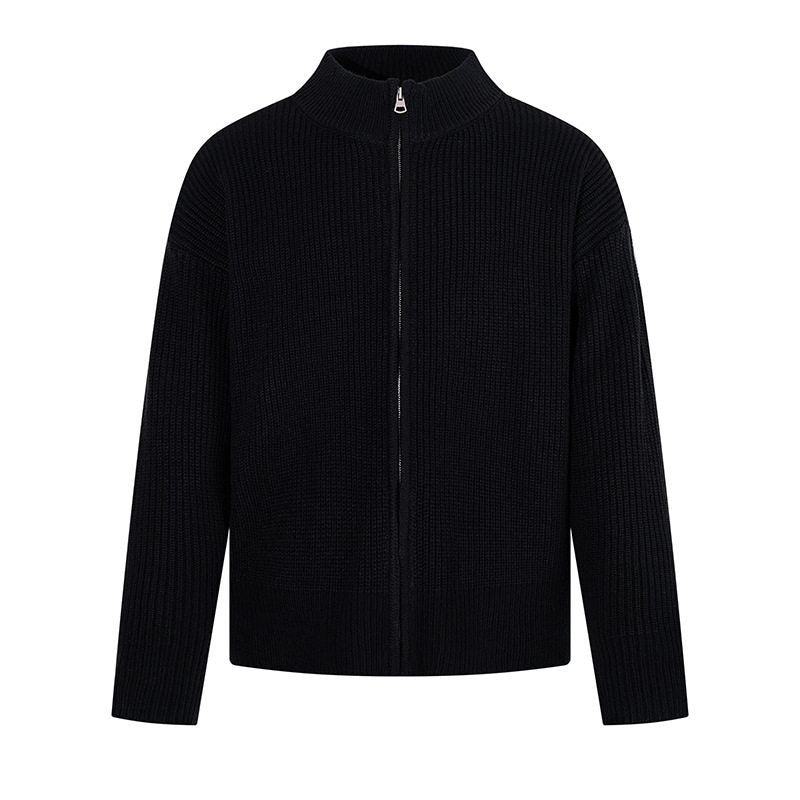 Women's chunky knit zip jacket with stand-up collar and oversized fit Amarae