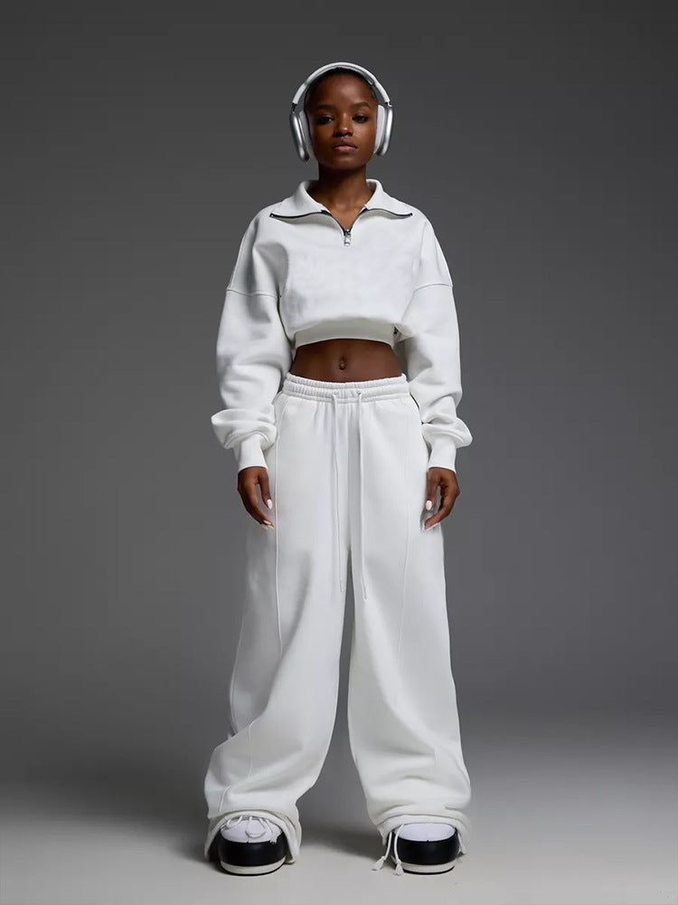 Casual oversized sweatshirt set for women with zipper Lune London